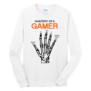 Anatomy Of Gamer Funny Gaming Tall Long Sleeve T-Shirt