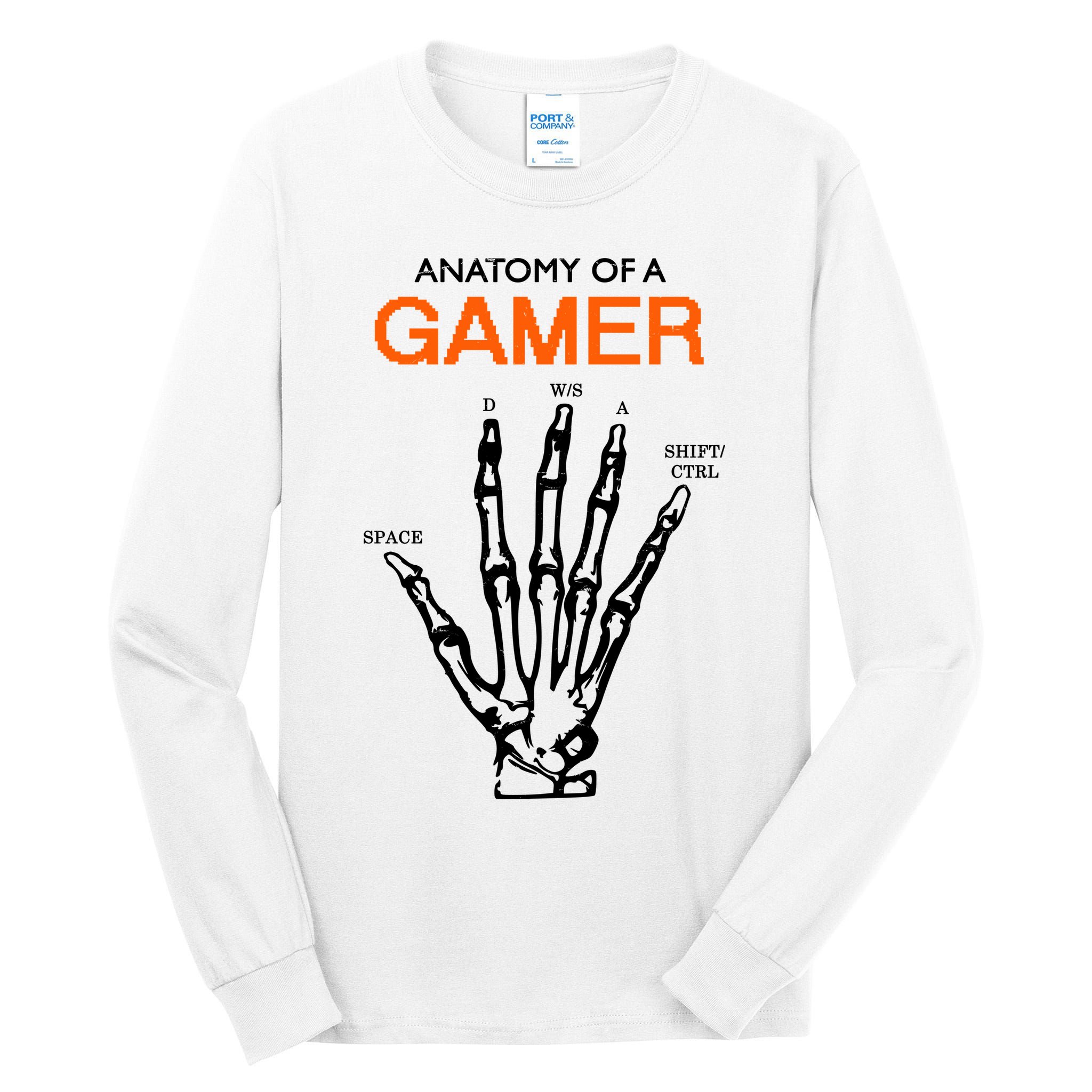 Anatomy Of Gamer Funny Gaming Tall Long Sleeve T-Shirt