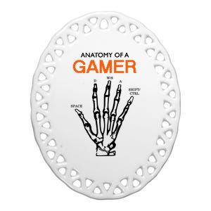 Anatomy Of Gamer Funny Gaming Ceramic Oval Ornament