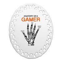 Anatomy Of Gamer Funny Gaming Ceramic Oval Ornament