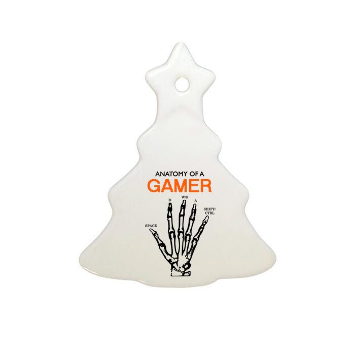 Anatomy Of Gamer Funny Gaming Ceramic Tree Ornament