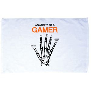 Anatomy Of Gamer Funny Gaming Microfiber Hand Towel