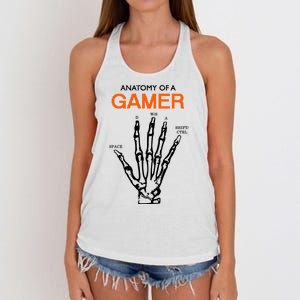 Anatomy Of Gamer Funny Gaming Women's Knotted Racerback Tank