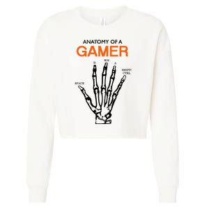 Anatomy Of Gamer Funny Gaming Cropped Pullover Crew