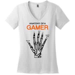 Anatomy Of Gamer Funny Gaming Women's V-Neck T-Shirt