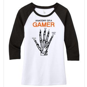 Anatomy Of Gamer Funny Gaming Women's Tri-Blend 3/4-Sleeve Raglan Shirt