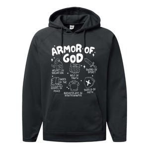 Armor Of God put on the armor of God Christian bible verses Performance Fleece Hoodie