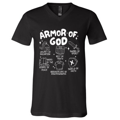 Armor Of God put on the armor of God Christian bible verses V-Neck T-Shirt