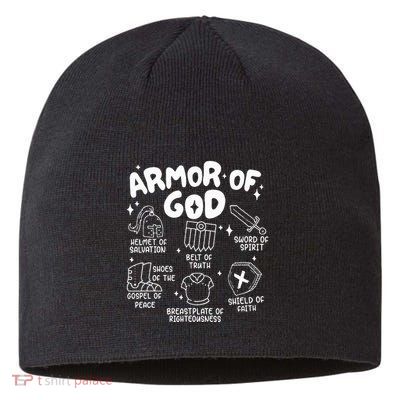 Armor Of God put on the armor of God Christian bible verses Sustainable Beanie
