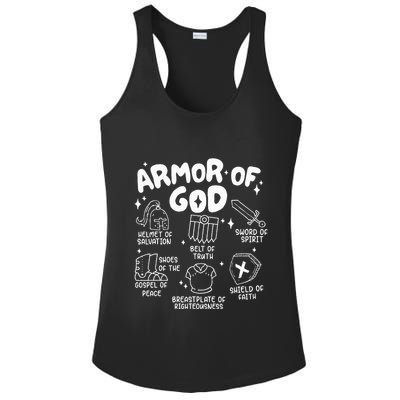 Armor Of God put on the armor of God Christian bible verses Ladies PosiCharge Competitor Racerback Tank