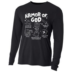 Armor Of God put on the armor of God Christian bible verses Cooling Performance Long Sleeve Crew