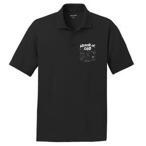 Armor Of God put on the armor of God Christian bible verses PosiCharge RacerMesh Polo