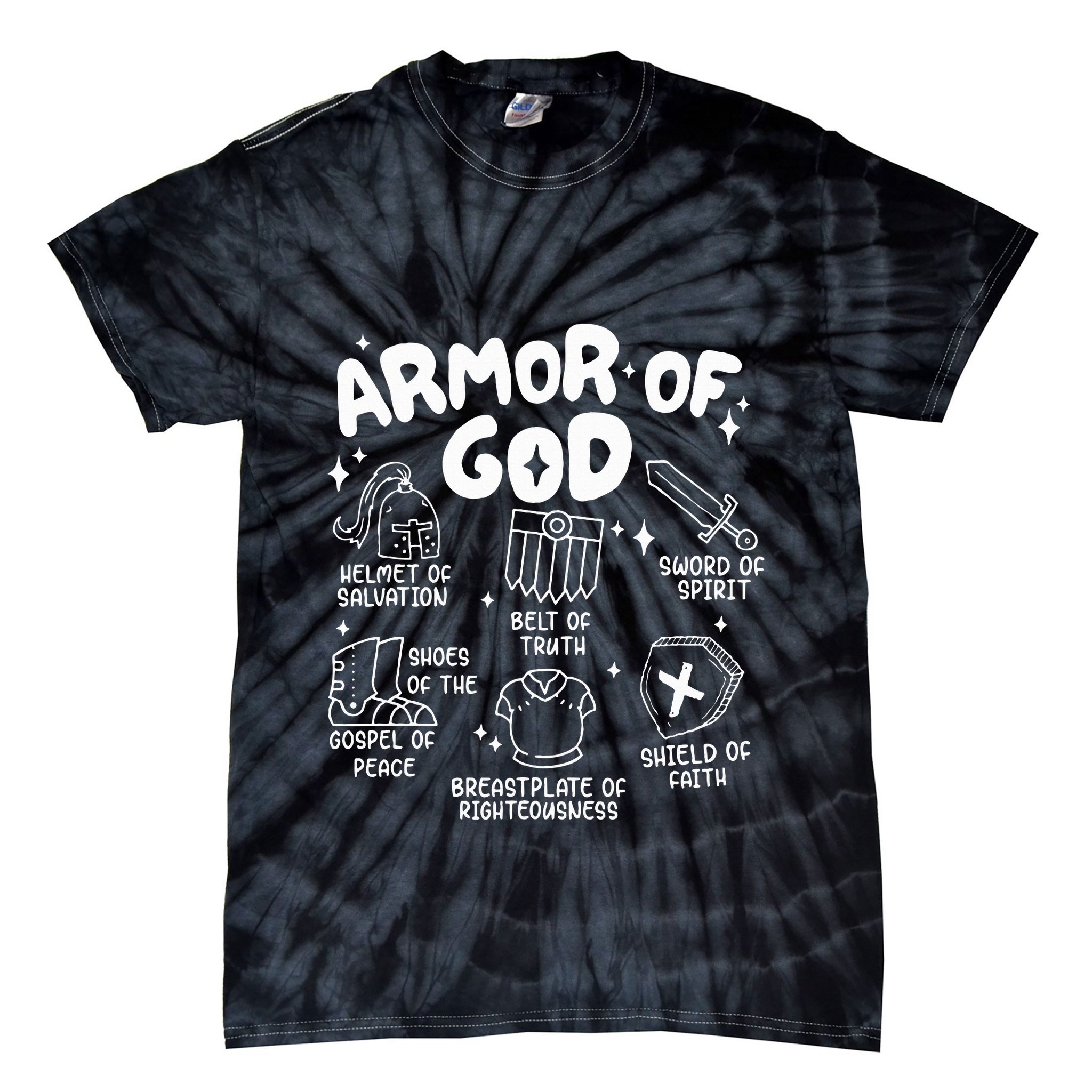 Armor Of God put on the armor of God Christian bible verses Tie-Dye T-Shirt