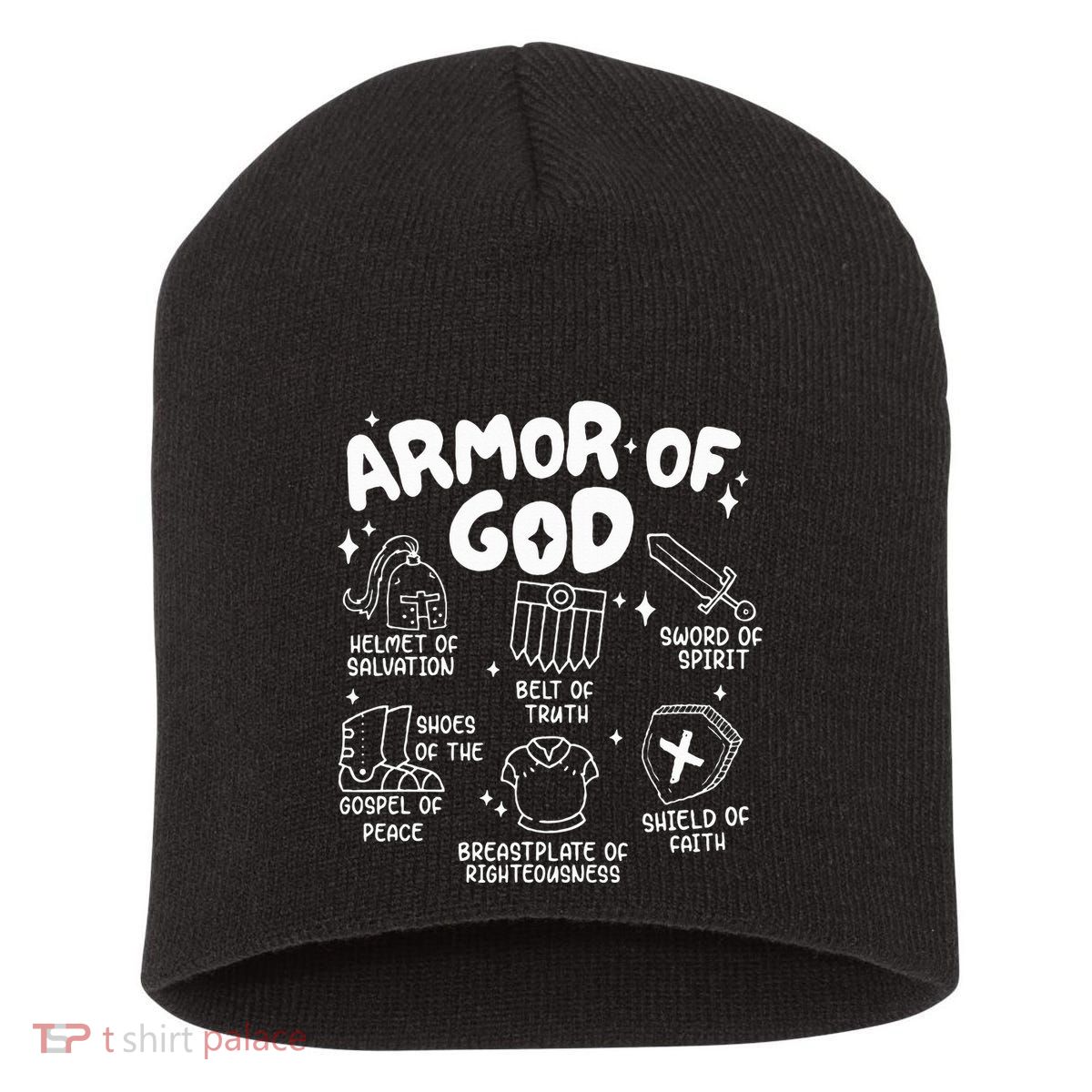 Armor Of God put on the armor of God Christian bible verses Short Acrylic Beanie