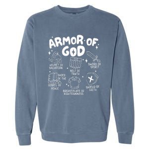 Armor Of God put on the armor of God Christian bible verses Garment-Dyed Sweatshirt