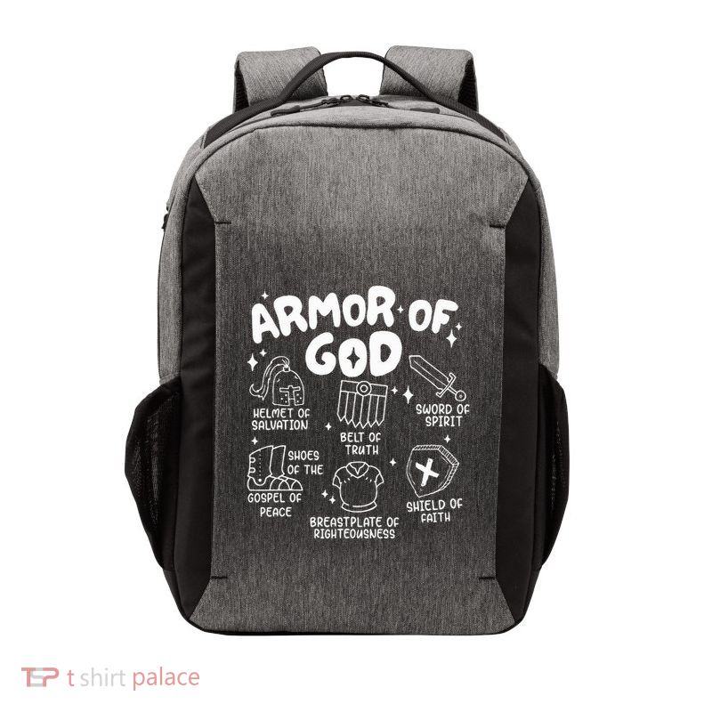Armor Of God put on the armor of God Christian bible verses Vector Backpack