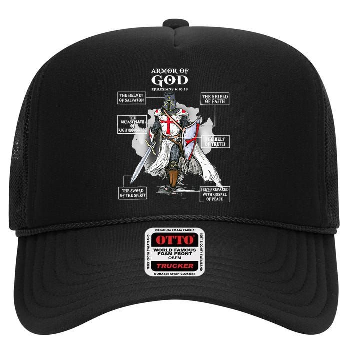 Armor Of God Bible Verse Cool Ephesians 611 Christian Bible High Crown Mesh Back Trucker Hat