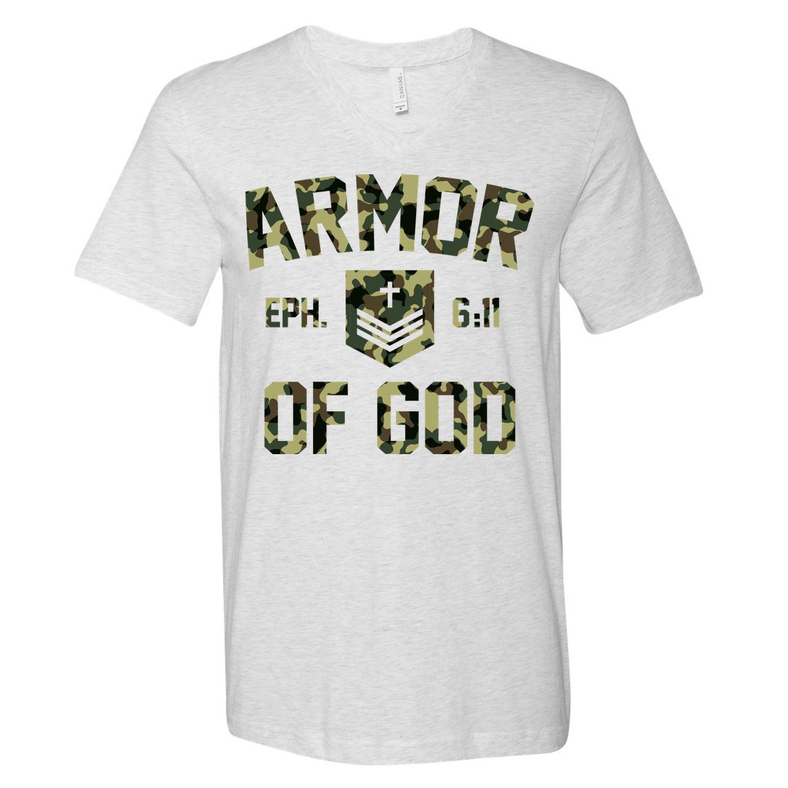 Armor Of God Military Camo Camouflage V-Neck T-Shirt