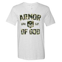 Armor Of God Military Camo Camouflage V-Neck T-Shirt