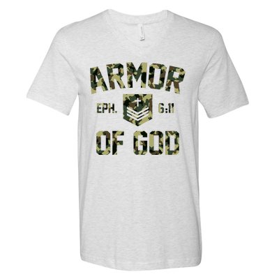 Armor Of God Military Camo Camouflage V-Neck T-Shirt