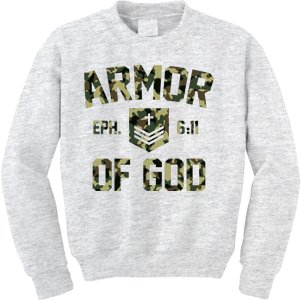 Armor Of God Military Camo Camouflage Kids Sweatshirt