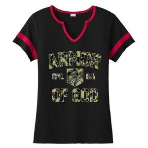 Armor Of God Military Camo Camouflage Ladies Halftime Notch Neck Tee