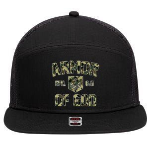 Armor Of God Military Camo Camouflage 7 Panel Mesh Trucker Snapback Hat