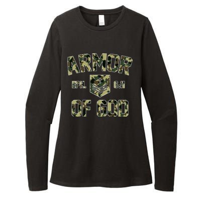 Armor Of God Military Camo Camouflage Womens CVC Long Sleeve Shirt