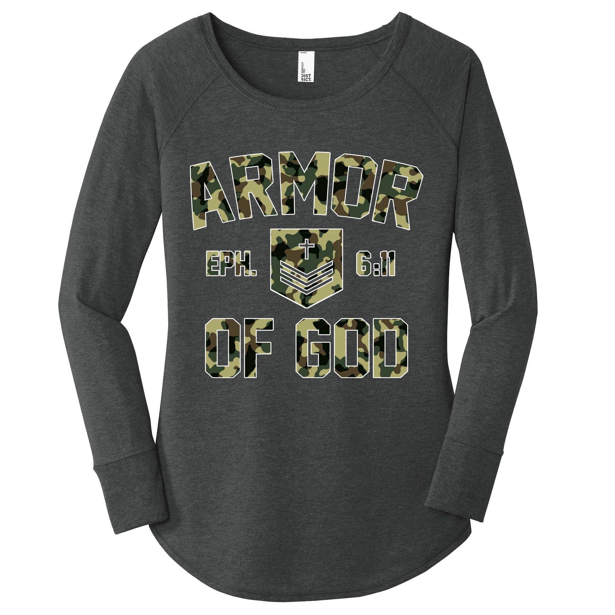 Armor Of God Military Camo Camouflage Women's Perfect Tri Tunic Long Sleeve Shirt