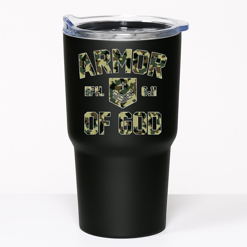 Armor Of God Military Camo Camouflage Tumbler