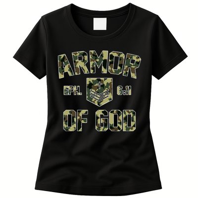 Armor Of God Military Camo Camouflage Womens T-Shirt