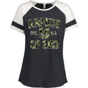 Armor Of God Military Camo Camouflage Enza Ladies Jersey Colorblock Tee