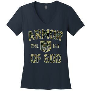 Armor Of God Military Camo Camouflage Women's V-Neck T-Shirt