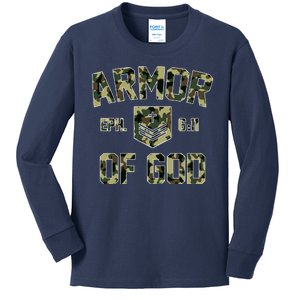 Armor Of God Military Camo Camouflage Kids Long Sleeve Shirt