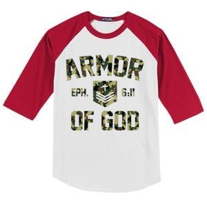 Armor Of God Military Camo Camouflage Kids Colorblock Raglan Jersey