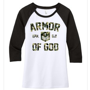 Armor Of God Military Camo Camouflage Women's Tri-Blend 3/4-Sleeve Raglan Shirt