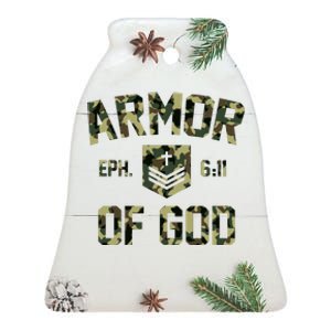 Armor Of God Military Camo Camouflage Ceramic Bell Ornament