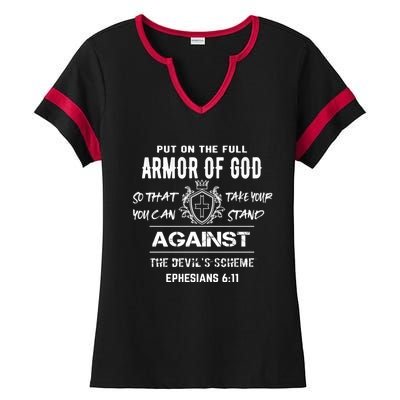 Armor Of God Gift Christian Bible Verse Gift Ladies Halftime Notch Neck Tee