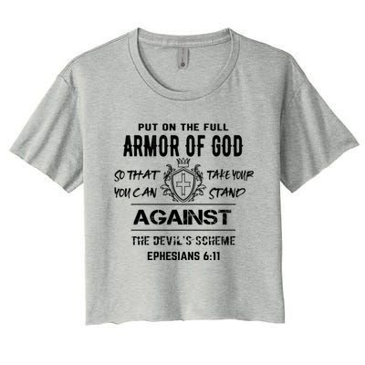 Armor Of God Gift Christian Bible Verse Gift Women's Crop Top Tee