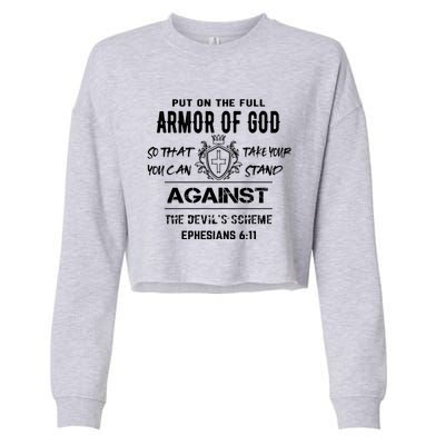 Armor Of God Gift Christian Bible Verse Gift Cropped Pullover Crew