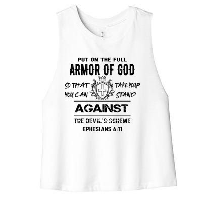 Armor Of God Gift Christian Bible Verse Gift Women's Racerback Cropped Tank