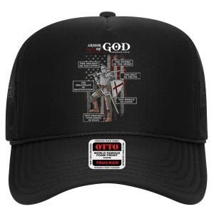 Armor Of God Ephesians 6 10 18 Bible Verse High Crown Mesh Back Trucker Hat