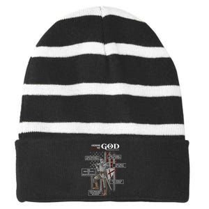 Armor Of God Ephesians 6 10 18 Bible Verse Striped Beanie with Solid Band