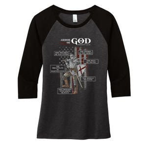 Armor Of God Ephesians 6 10 18 Bible Verse Women's Tri-Blend 3/4-Sleeve Raglan Shirt