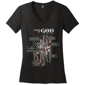 Armor Of God Ephesians 6 10 18 Bible Verse Women's V-Neck T-Shirt