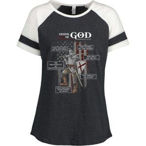 Armor Of God Ephesians 6 10 18 Bible Verse Enza Ladies Jersey Colorblock Tee