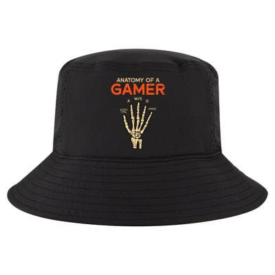 Anatomy Of Gamer Skeleton Hand Funny Men Kids Ns Cool Comfort Performance Bucket Hat