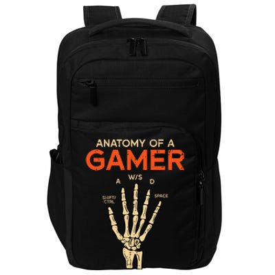 Anatomy Of Gamer Skeleton Hand Funny Men Kids Ns Impact Tech Backpack