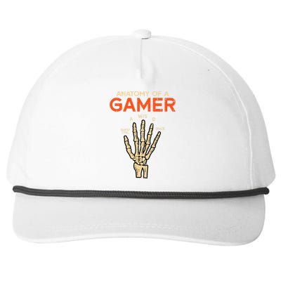 Anatomy Of Gamer Skeleton Hand Funny Men Kids Ns Snapback Five-Panel Rope Hat