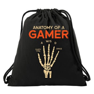 Anatomy Of Gamer Skeleton Hand Funny Men Kids Ns Drawstring Bag